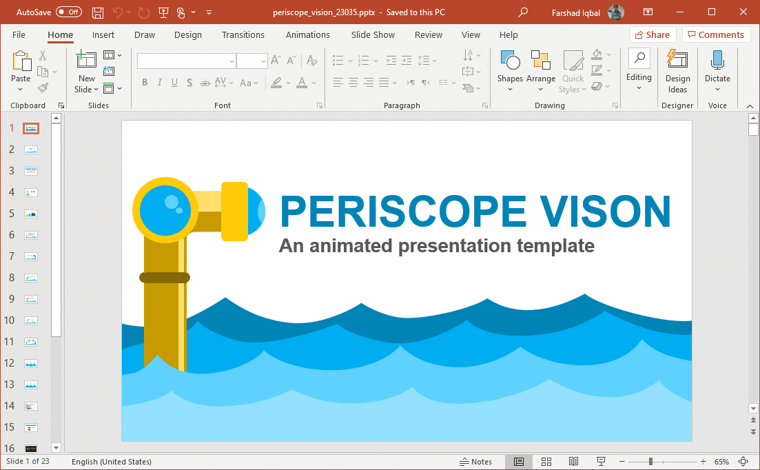 animated periscope vision powerpoint template