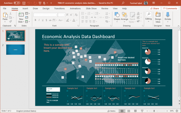 economic analysis data dashboard template for powerpoint