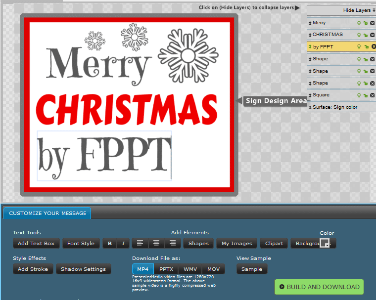 santa present surprise video animation for powerpoint