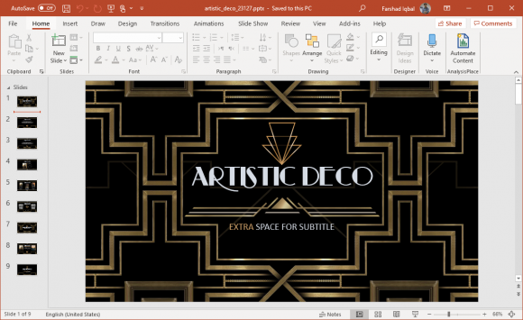 artistic deco powerpoint template
