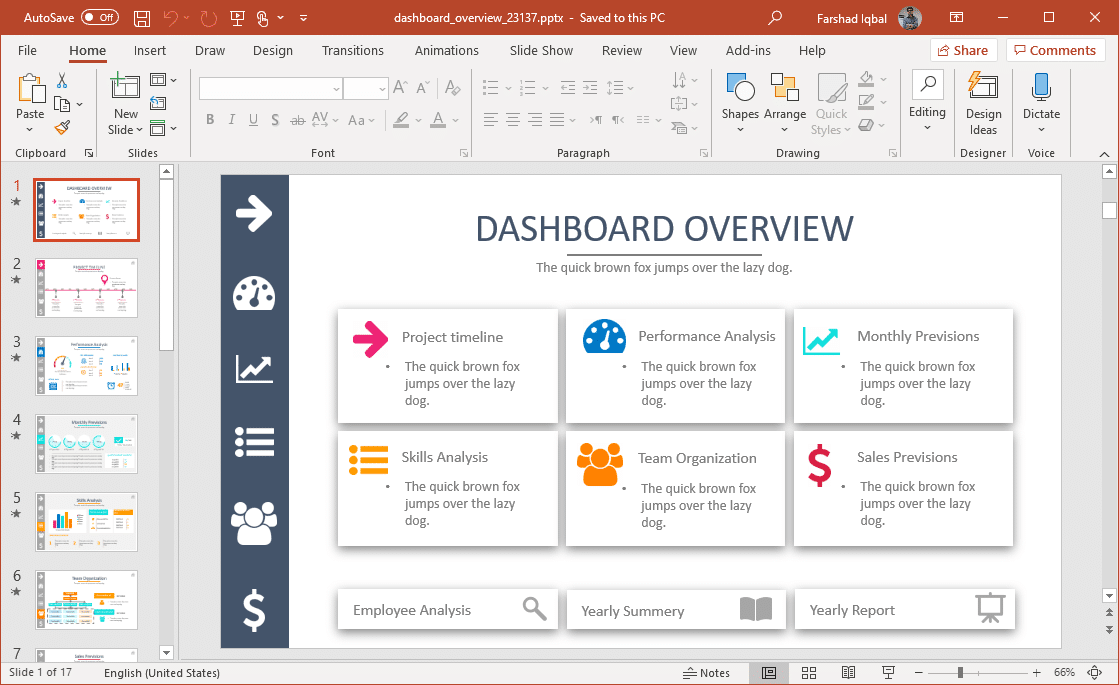 animated company dashboards powerpoint template