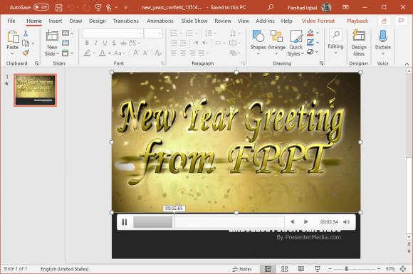 custom text new year animation