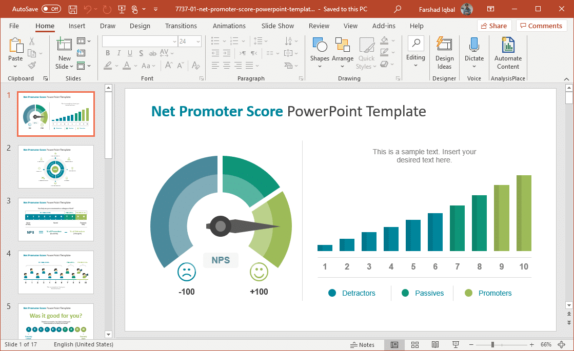 Net Promoter Score PowerPoint template by SlideModel