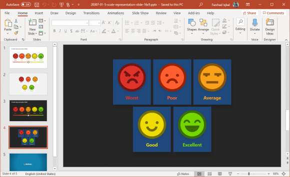 5 scale emoji feedback powerpoint template