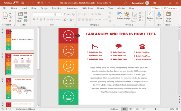 animated left side emoji rating toolkit for powerpoint