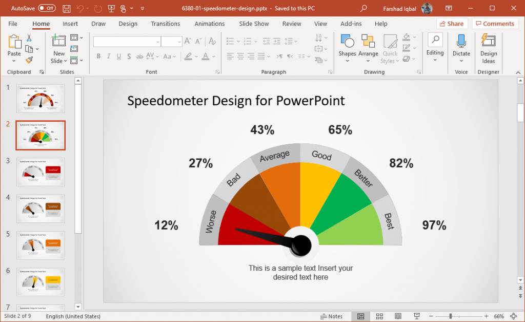 Speedometer Ppt Template Free Download