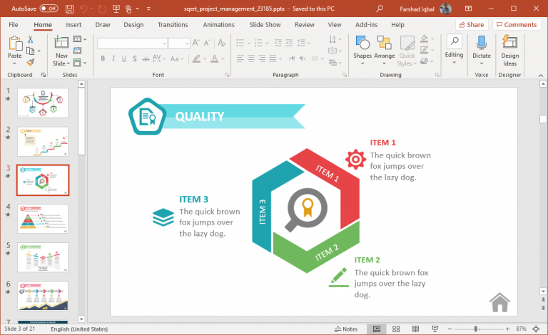 Animated SQERT Project Management PowerPoint Template