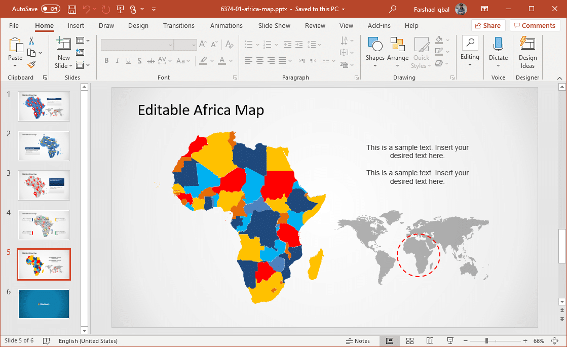 africa map for powerpoint