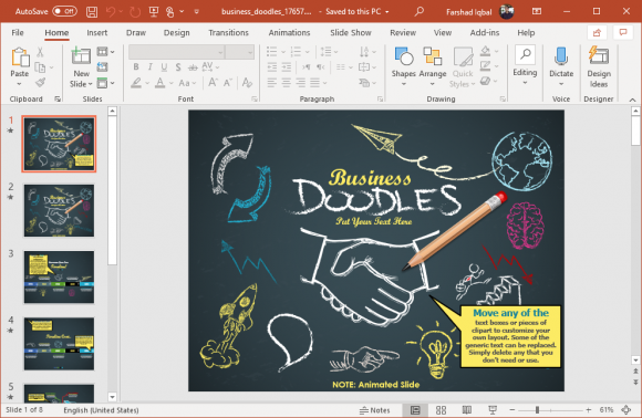 animated business doodles powerpoint template