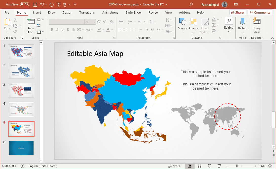 Portugal Map PowerPoint Template 06