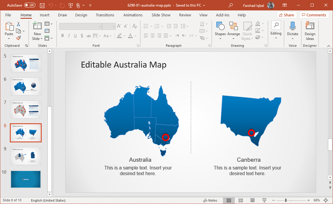 australia map for powerpoint