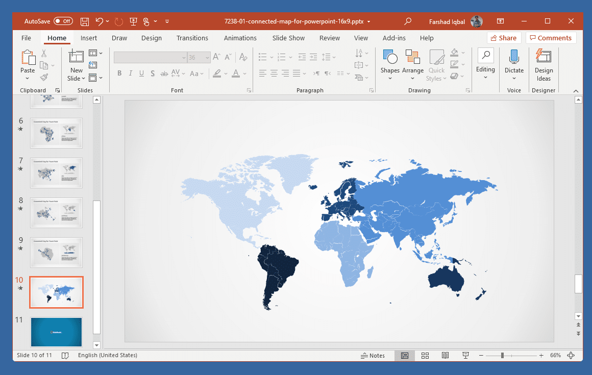 best continent map templates for powerpoint