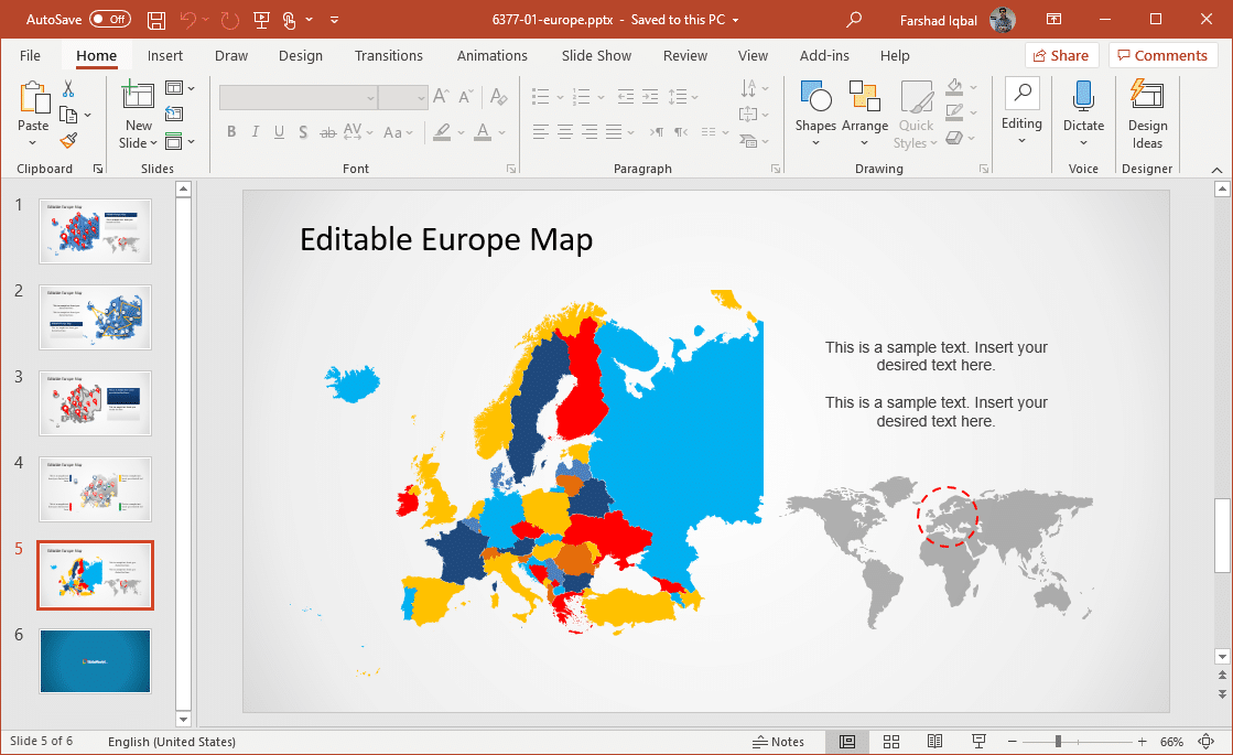 europe map for powerpoint