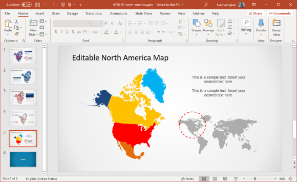 north america map for powerpoint