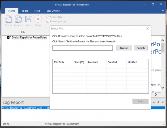 select a powerpoint file