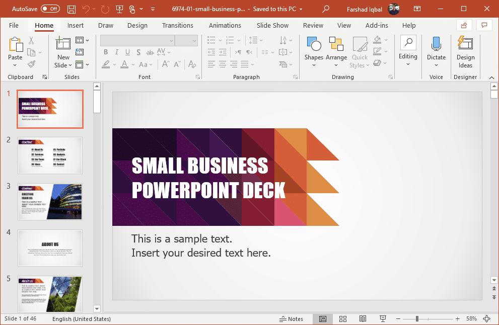 small business powerpoint template