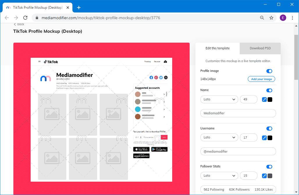 TikTok Profile Template