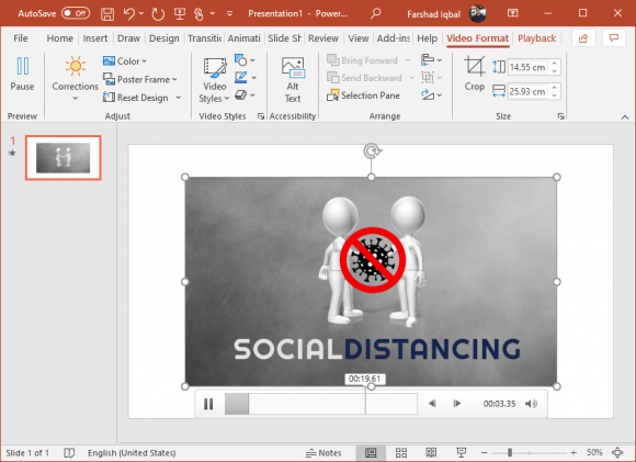 add social distancing video to powerpoint