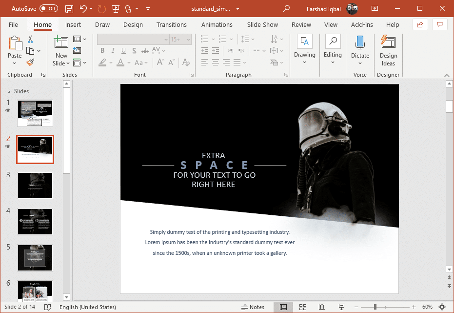 animated black and white aesthetic powerpoint template