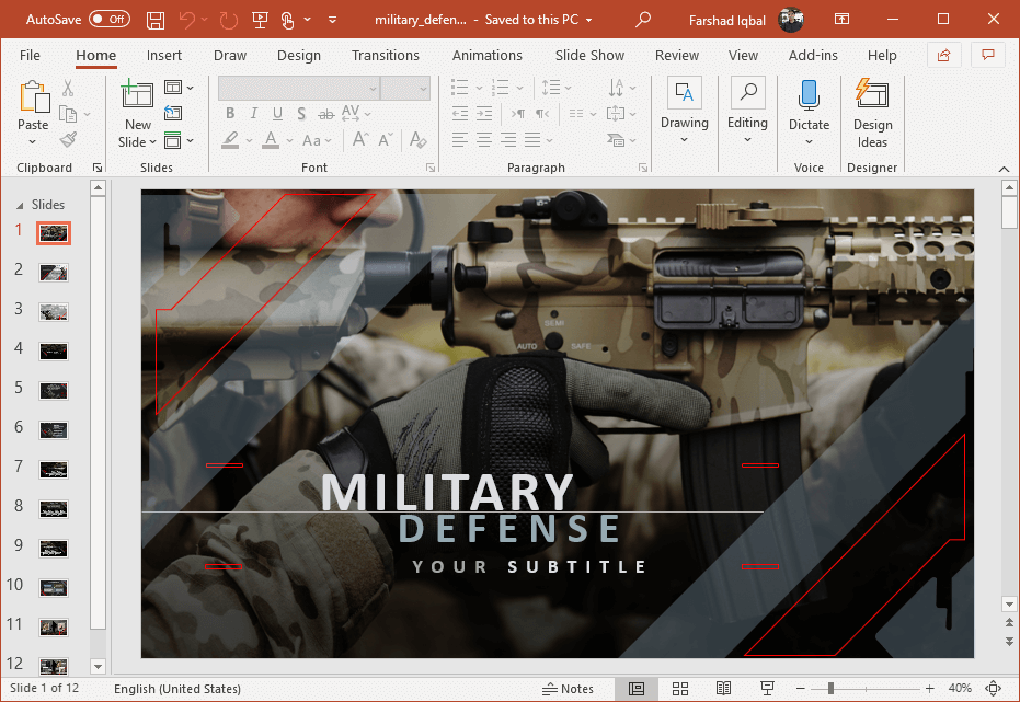 animated military strategy powerpoint template