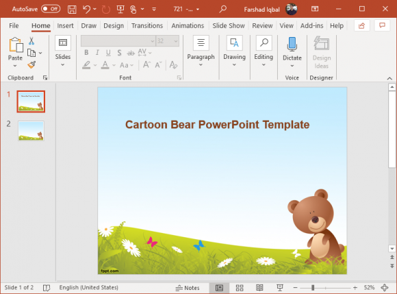 cartoon bear powerpoint template