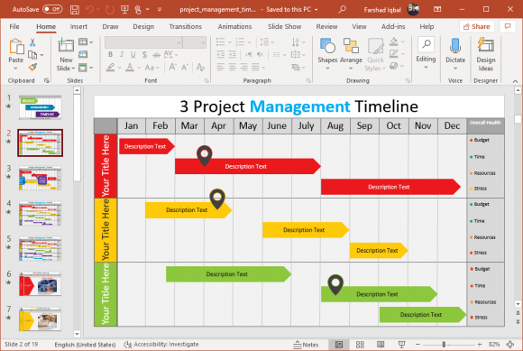 create gantt timelines in powerpoint