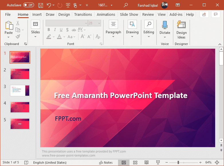 free amaranth powerpoint template