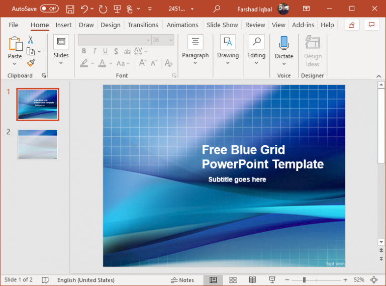 free blue aesthetic background for powerpoint - FPPT