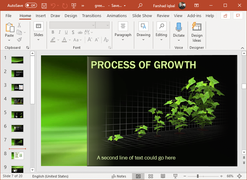 green aesthetic powerpoint template