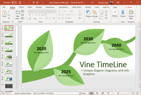 plant timeline for powerpoint