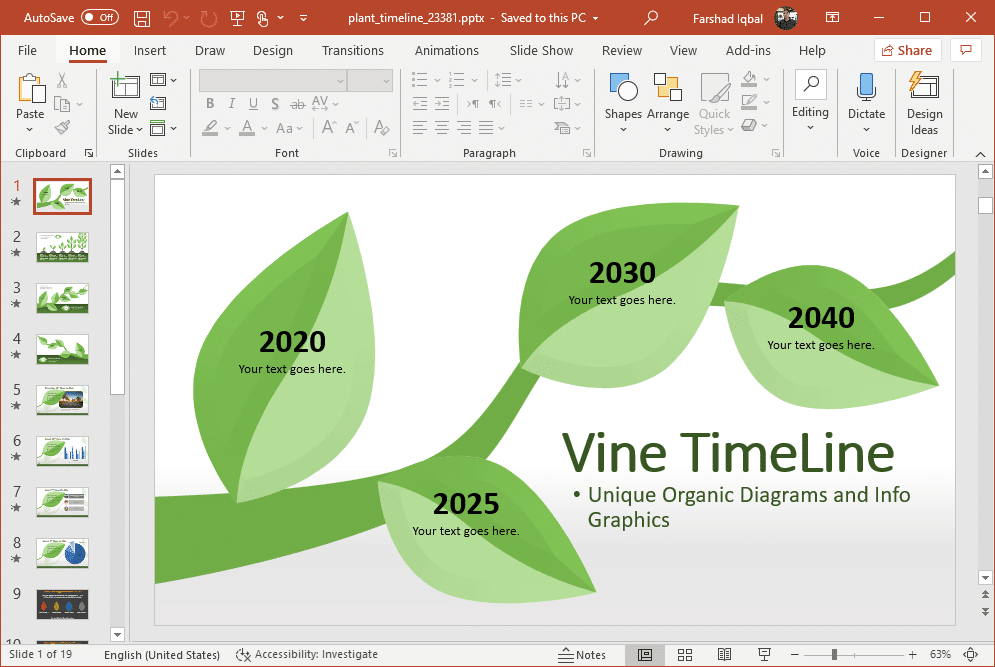 plant timeline for powerpoint
