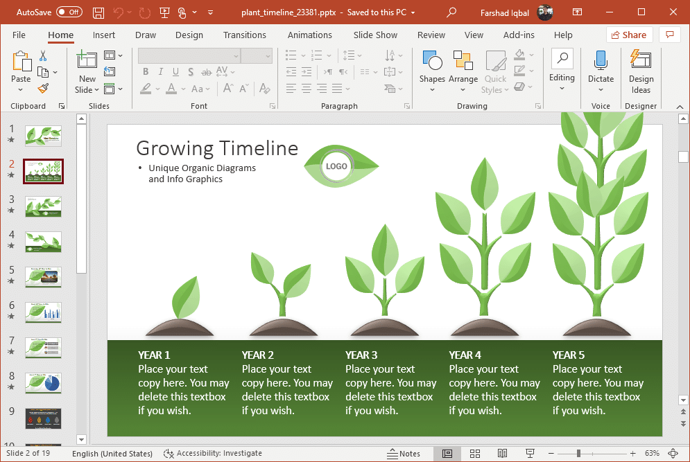Animated Growth Timeline Template for PowerPoint
