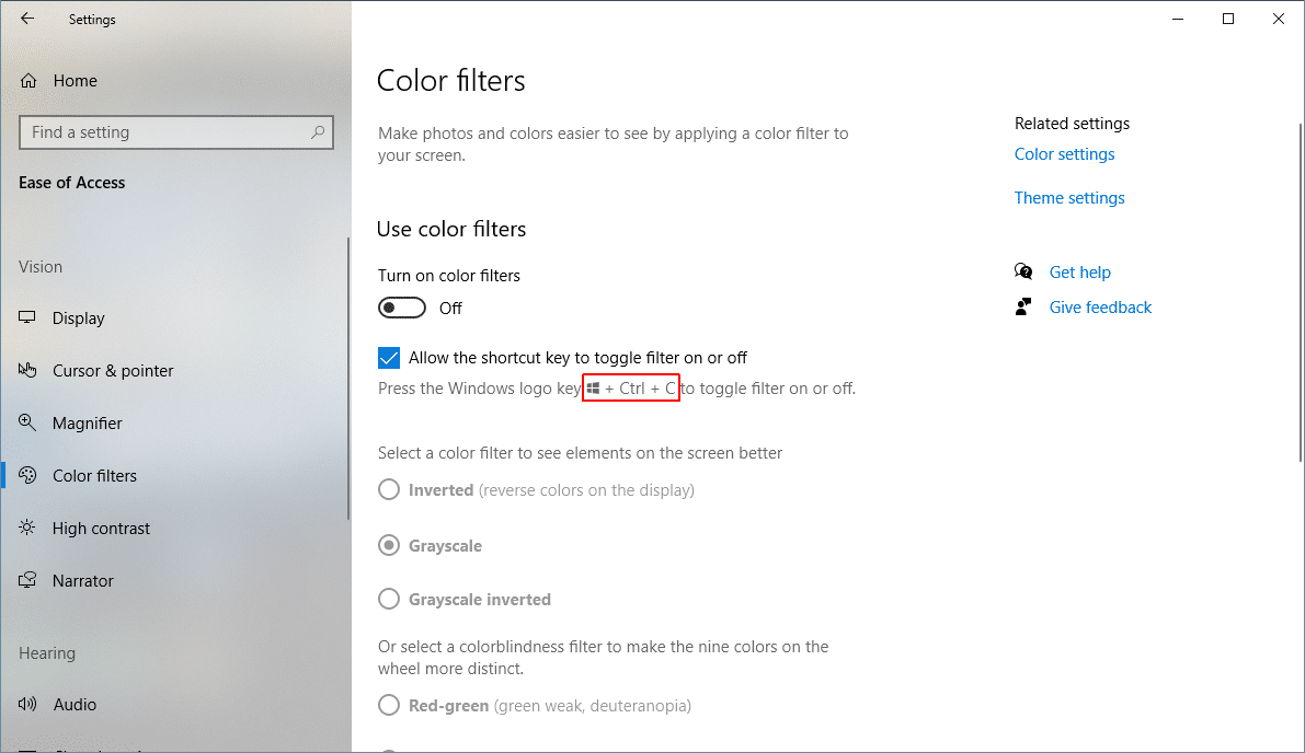 windows 10 screen turned black and white solution