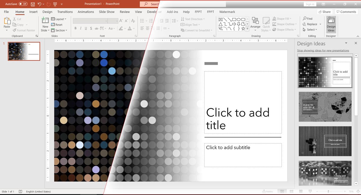 how to make a photo black and white on powerpoint for mac