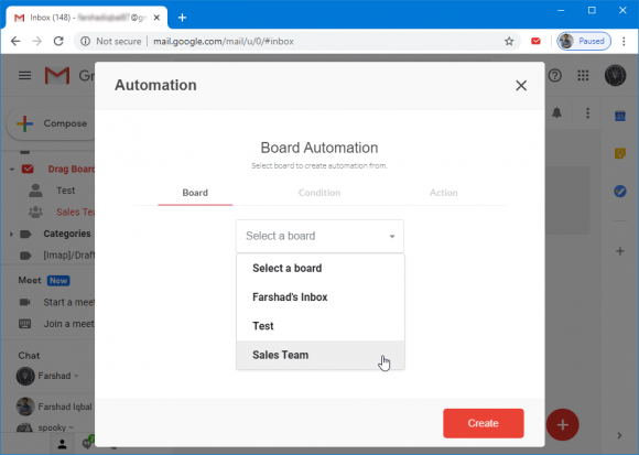 automation of board in dragapp