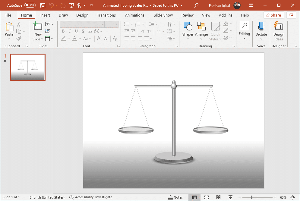 free scales of justice powerpoint template