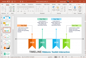 Ribbons Interactive Timeline Template for PowerPoint