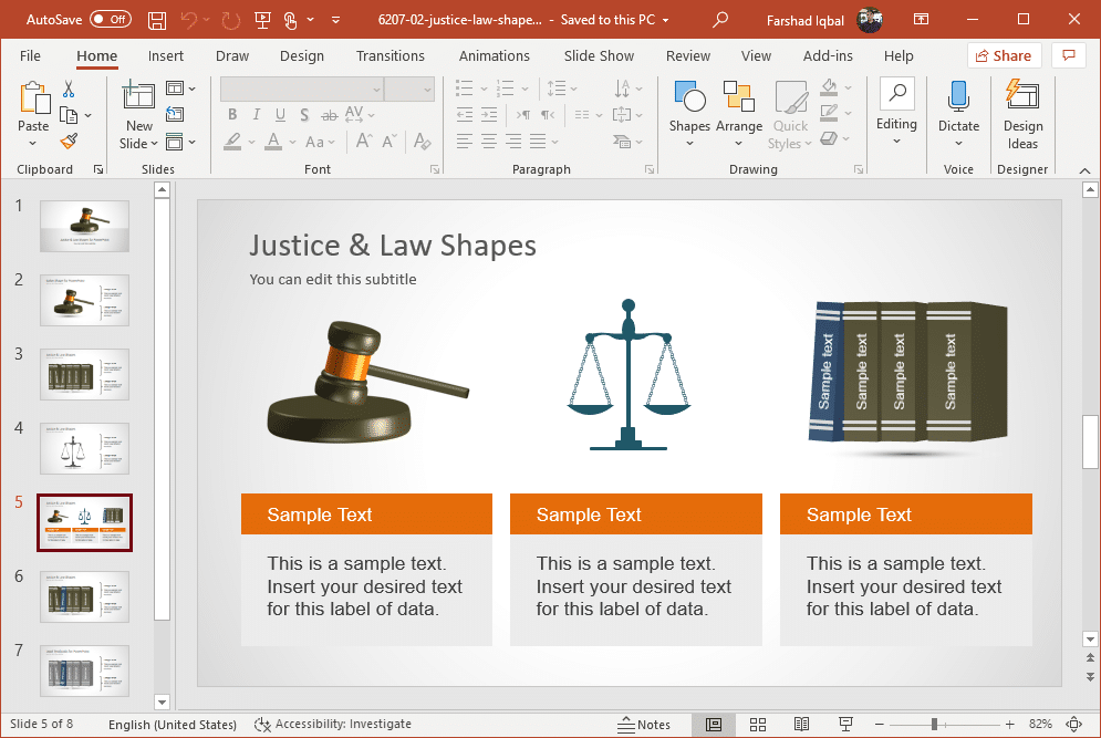 justice and law shapes for powerpoint