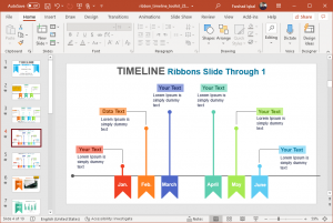 Ribbons Interactive Timeline Template for PowerPoint