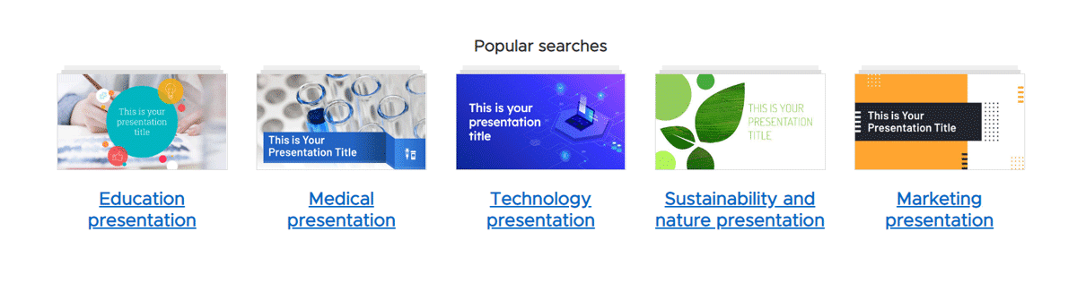 Slides Carnival Popular Search - Example of Popular Presentation Templates