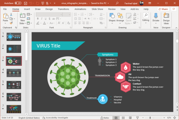 coronavirus virus infographic template for powerpoint