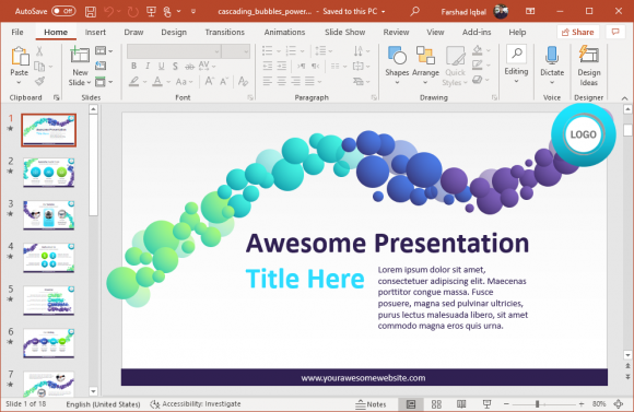 animated bubbles powerpoint template