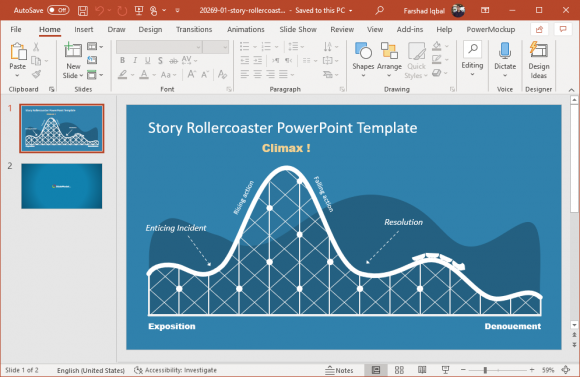 story rollercoaster powerpoint template - FPPT