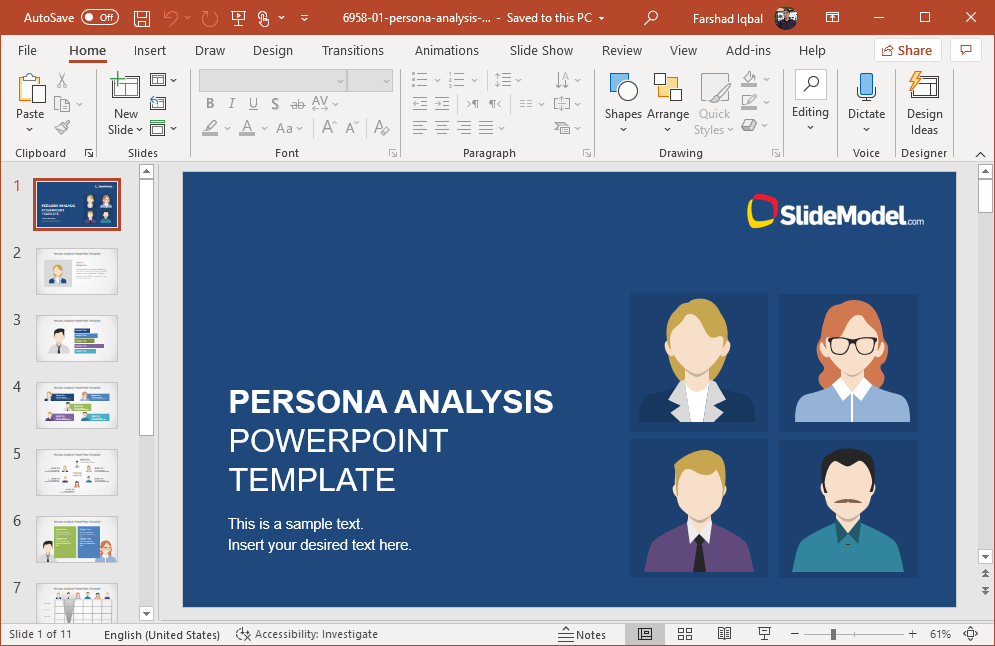 Create buyer personas in PowerPoint with this PowerPoint template