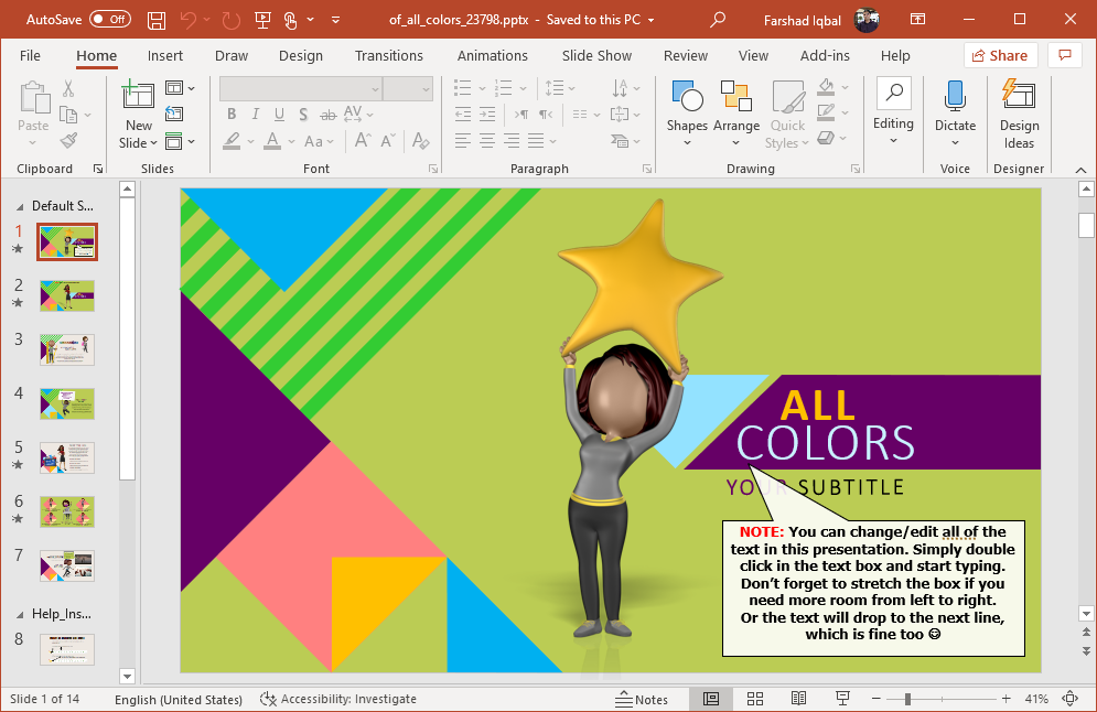 Of all colors Diversity PowerPoint Template