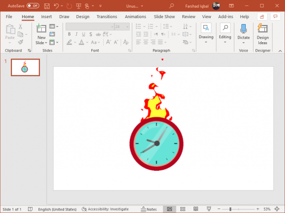 Burning time PowerPoint animation
