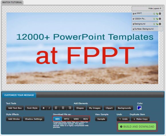 FPPT sample animation created for PowerPoint