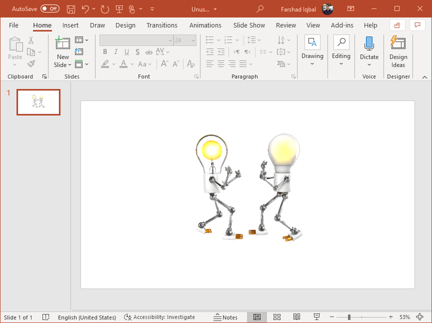 Led vs tungsten PowerPoint animation