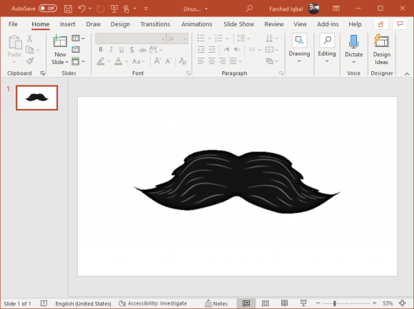 Mustache wiggle PowerPoint animation
