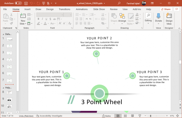 Three point wheel chart design